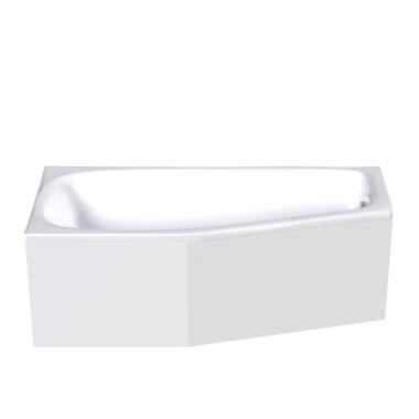 Beyaz arka planda küvetin gerçekçi 3D canlandırması