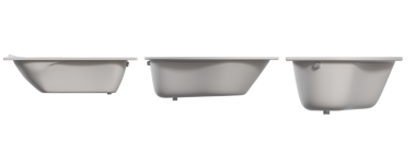 Küvet seti, beyaz arka planda gerçekçi 3D görüntüleme