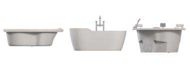 Küvet seti, beyaz arka planda gerçekçi 3D görüntüleme