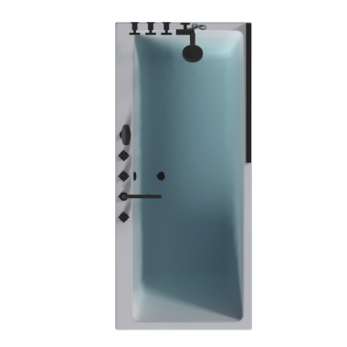 Beyaz arka planda küvetin gerçekçi 3D canlandırması