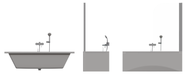 Küvet seti, beyaz arka planda gerçekçi 3D görüntüleme