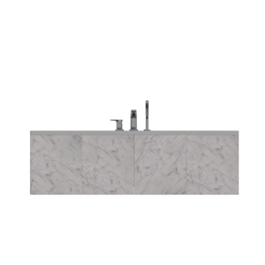 Beyaz arka planda küvetin gerçekçi 3D canlandırması