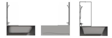 Küvet seti, beyaz arka planda gerçekçi 3D görüntüleme