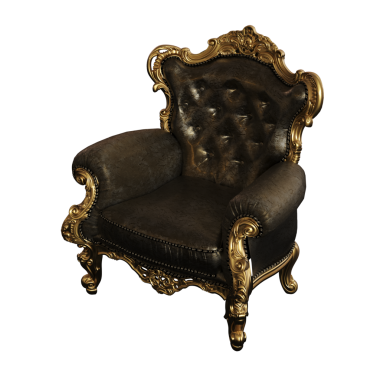 Kahverengi koltuk beyaz arkaplanda izole edilmiş, 3D görüntüleme