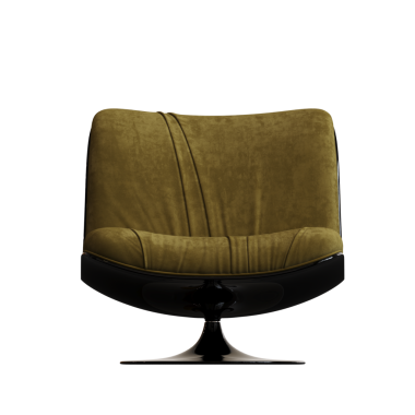 Beyaz arkaplanda izole edilmiş yeşil koltuk, 3 boyutlu görüntüleme