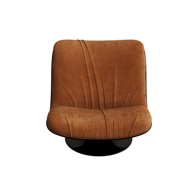 Kahverengi koltuk beyaz arkaplanda izole edilmiş, 3D görüntüleme