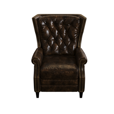 Kahverengi deri koltuk beyaz arka planda izole edilmiş, 3D görüntüleme