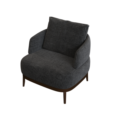 Beyaz arkaplanda izole edilmiş gri koltuk, 3 boyutlu görüntüleme