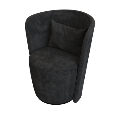 Beyaz arka planda yastıklı gri koltuk, üç boyutlu görüntüleme