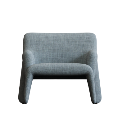 Beyaz arkaplanda izole edilmiş gri koltuk, 3 boyutlu görüntüleme