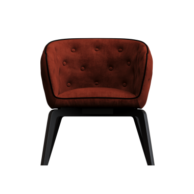 Beyaz arkaplanda izole edilmiş kırmızı koltuk, 3 boyutlu görüntüleme