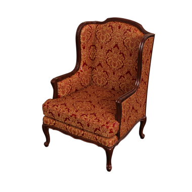 Kahverengi koltuk beyaz arkaplanda izole edilmiş, 3D görüntüleme