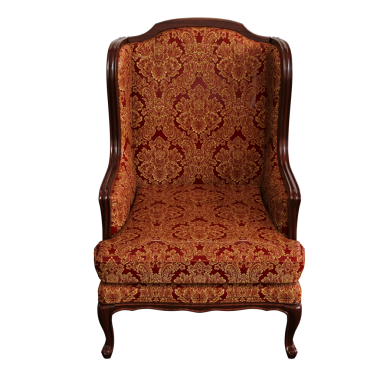 Kahverengi koltuk beyaz arkaplanda izole edilmiş, 3D görüntüleme