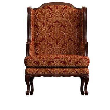 Kahverengi koltuk beyaz arkaplanda izole edilmiş, 3D görüntüleme