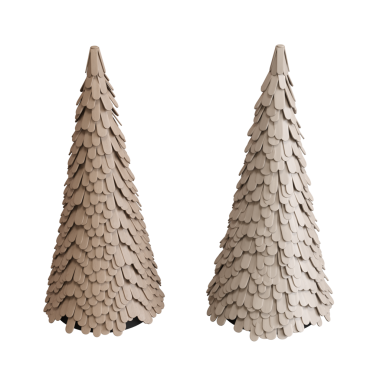 yaratıcı noel ağaçları beyaz arka planda izole edilmiş, 3D görüntüleme 