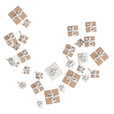 hediye kutuları beyaz arkaplanda izole edilmiş, 3D görüntüleme