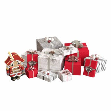 Beyaz arka planda hediye kutuları.