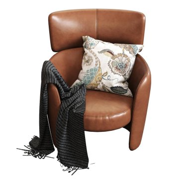 Modern koltuk, gerçekçi 3 boyutlu mobilya tasarımı