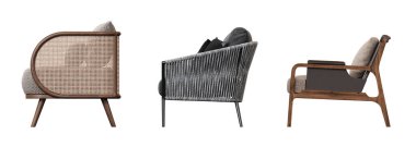 Koltuk koleksiyonu, mobilyaların gerçekçi 3D sunumu