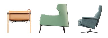 Koltuk koleksiyonu, mobilyaların gerçekçi 3D sunumu