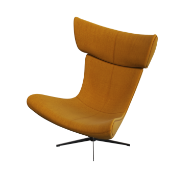 Kahverengi koltuk beyaz arkaplanda izole edilmiş, 3D görüntüleme