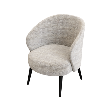 Beyaz arkaplanda izole edilmiş gri koltuk, 3 boyutlu görüntüleme