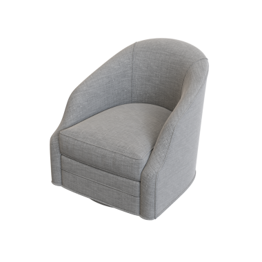 Beyaz arkaplanda izole edilmiş gri koltuk, 3 boyutlu görüntüleme