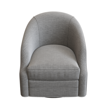 Beyaz arkaplanda izole edilmiş gri koltuk, 3 boyutlu görüntüleme