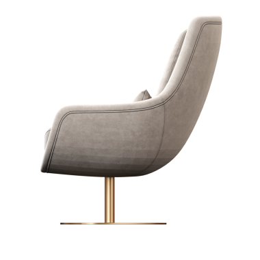 beyaz arkaplanda izole edilmiş bej koltuk, üç boyutlu görüntüleme