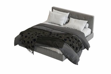 modern yatak odası, siyah beyaz yatak.