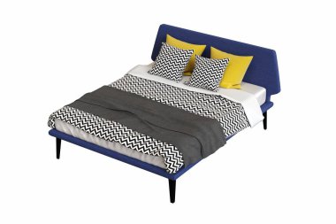 Modern yatak odası. 3 boyutlu görüntüleme. iç tasarım