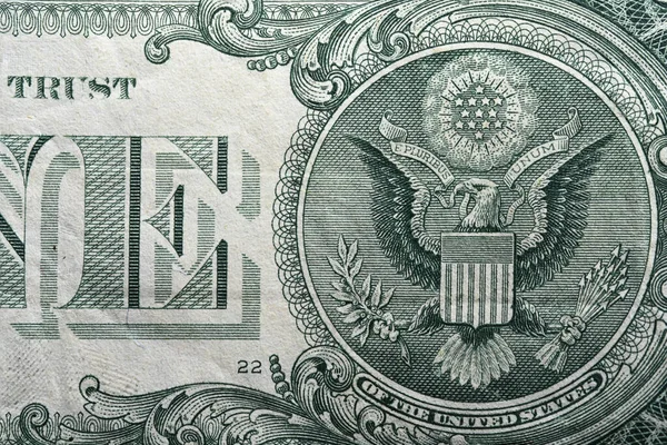 Extrémní Detail Částečný Detail Detailu Dolarové Bankovky Americkými Orlími Šípy — Stock fotografie