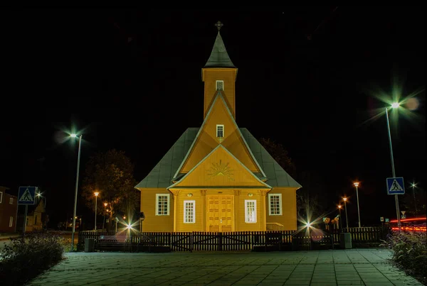 Varena Litwa Listopada 2022 Drewniany Stary Kościół Archanioła Michała Jesienna — Zdjęcie stockowe