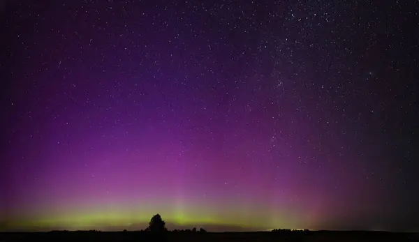 stock image Northern Lights Aurora Borealis. Night sky, magnetic storm