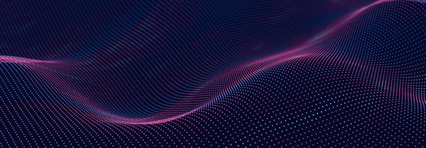 입자의 빛나는 입자들이 보라색 기술의 렌더링 — 스톡 사진