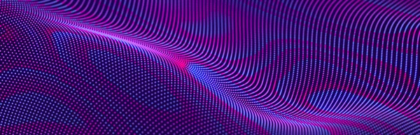 Musikalische Welle Hintergrund Digitaler Technologie Abstrakte Struktur Mit Leuchtenden Punkten — Stockfoto