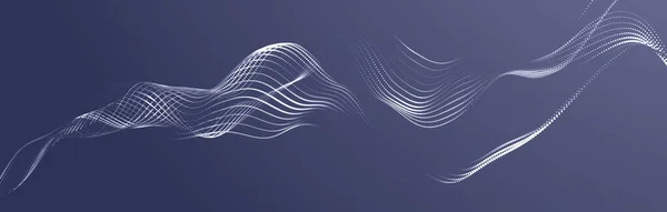 White Wave Streaming Particles Light Blue Background Abstract Background Dynamic — Fotografia de Stock