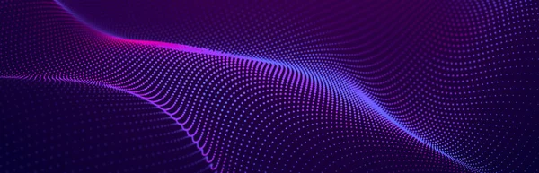 Corriente Partículas Fondo Púrpura Con Muchas Partículas Brillantes Formación Tecnología —  Fotos de Stock