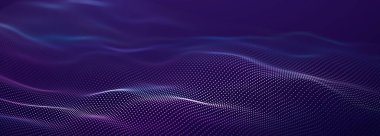 Wave of streaming particles on a light blue background. Abstract background with dynamic elements of waves and dots. 3d rendering.