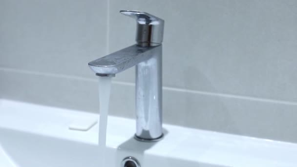 Faucet Bathroom Running Water Clip Water Sound High Quality Fullhd — Stock Video