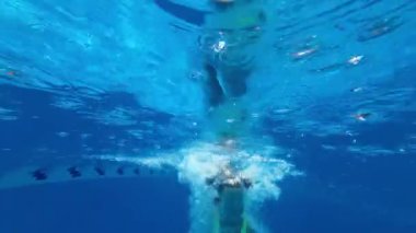 Işıldayan havuzun kenarında, şehir sakinliğinin ortasında, su ve güneşin yansımalarıyla rahatlatıcı anlar. Yüksek kaliteli FullHD görüntüler