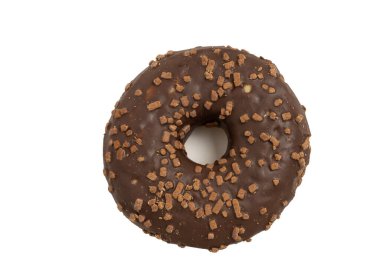 Beyaz arka planda izole edilmiş tatlı çikolatalı çörek. Yüksek kalite fotoğraf