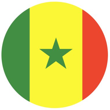 Senegal bayrağı yuvarlak, daire şeklinde. Yüksek kalite fotoğraf