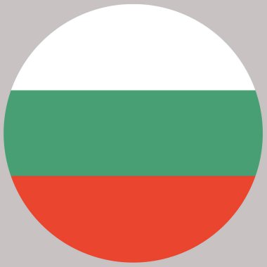 Bulgaristan bayrağı daire, şekil, düğme, ikon şeklinde. Yüksek kaliteli illüstrasyon