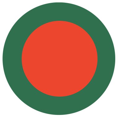 Bangladeş bayrağı, ikon, rozet. Standart renk. Yüksek kaliteli illüstrasyon
