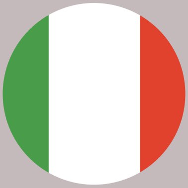 İtalya bayrağı daire şeklinde, ikon. Standart renkler. Yüksek kalite fotoğraf