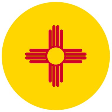 New Mexico Eyaleti yuvarlak bayrağı izole edildi. Yüksek kalite fotoğraf
