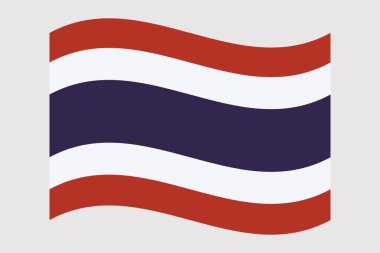 Sallanan Tayland Ulusal Bayrağı 'nın tasviri. Yüksek kalite fotoğraf