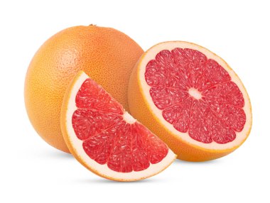 Greyfurt kesimi ve tüm greyfurt. Yarısı olgun greyfurt. Yarısı kesilmiş greyfurt. Yüksek kalite fotoğraf