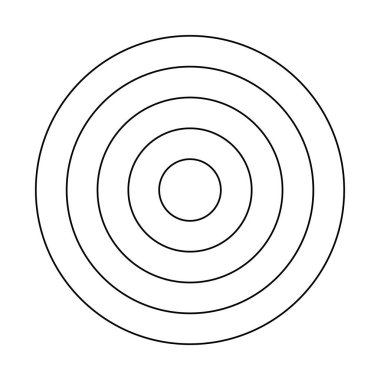 4 eşmerkezli çemberin koçu. Kutup şebekesi grafik kağıdı. Hayat boş. Yuvarlak diyagram dört segmente bölündü. Yaşam çarkının alışkanlıkları. Vektör illüstrasyonu